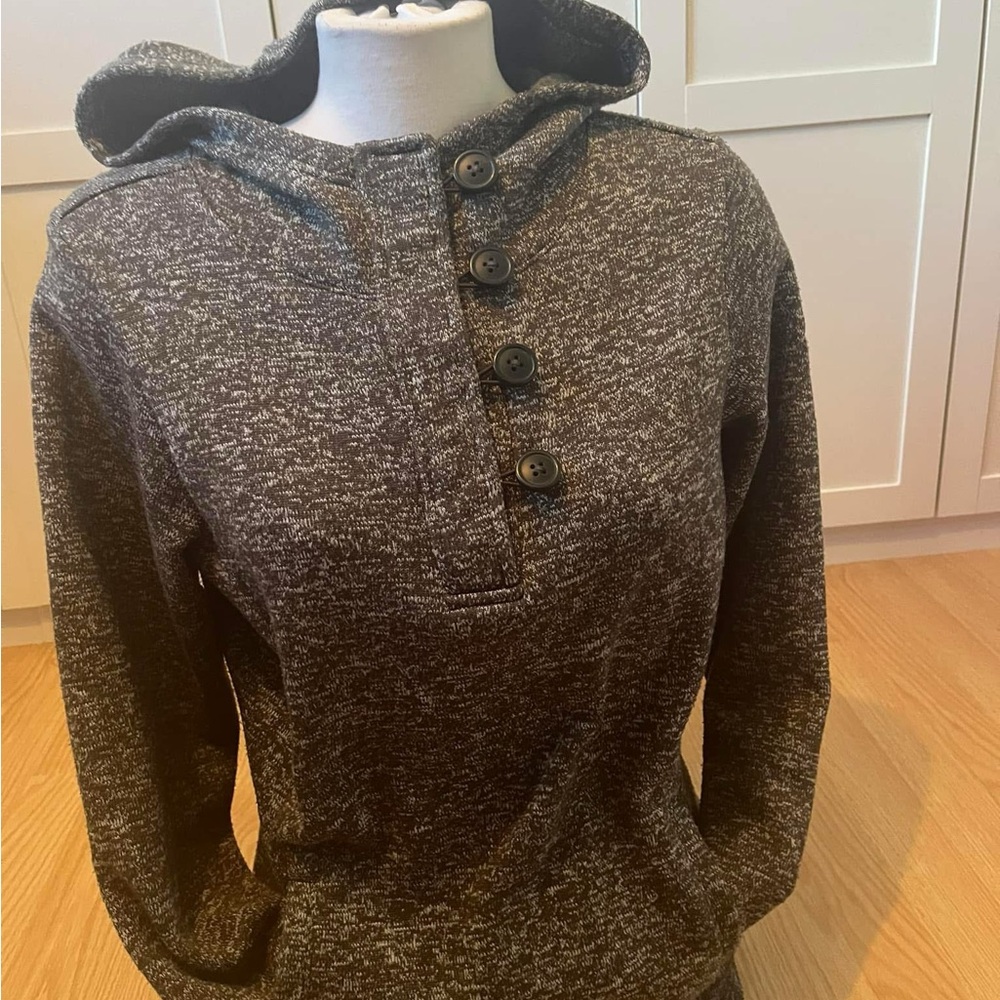 Women's Gray Button-Up Sweater